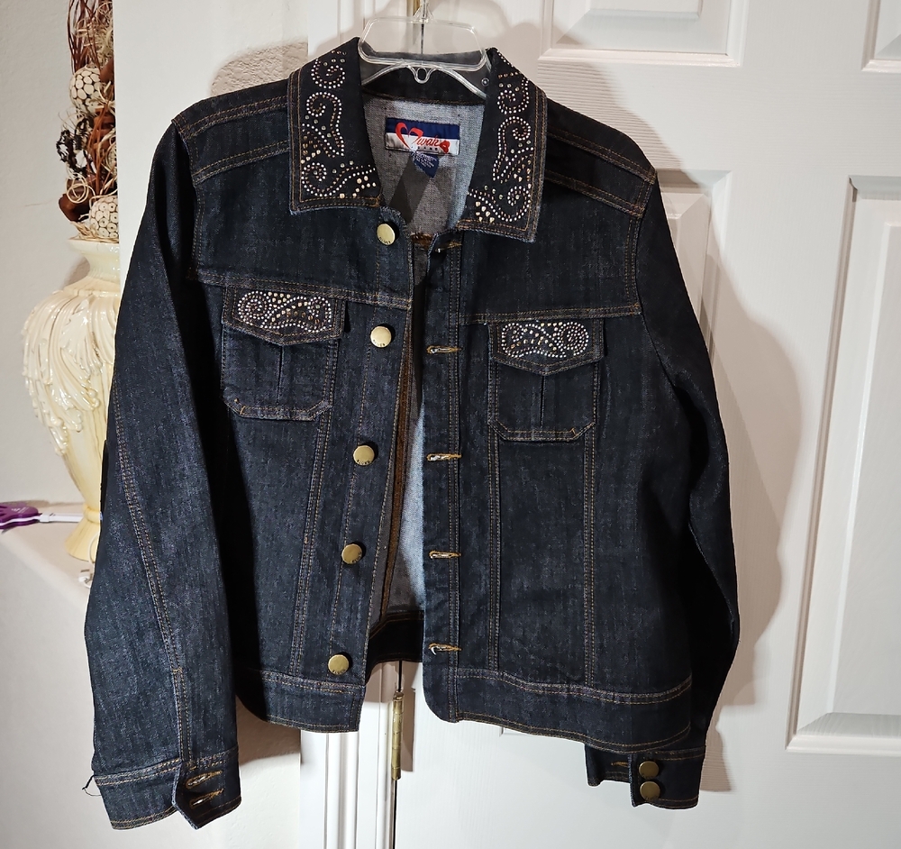 Studded Dark Denim Jacket